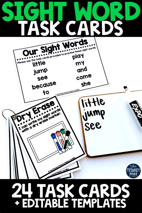 Editable Sight Word Task Cards Sight Words Sight Word Activities