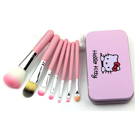 Cute Quality Hello Kitty 7pcs Beauty Cosmetic Brush Set China Makeup Brush And Cosmetic Brush