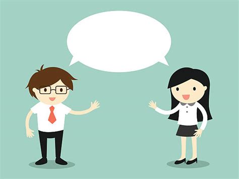 Royalty Free Cartoon Of A Two People Having A Conversation Clip Art