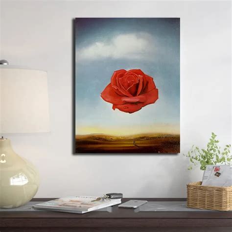 Meditative Rose By Salvador Dalí Printed On Canvas With Or Without