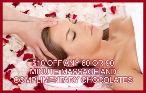 10 off any 60 or 90 min massage valentines special relax heal new specials 214