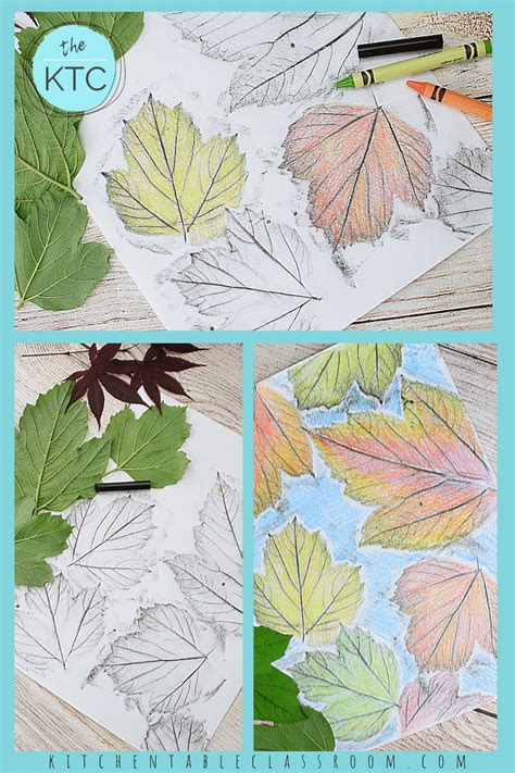 Easy Crayon Leaf Rubbing The Kitchen Table Classroom In 2020