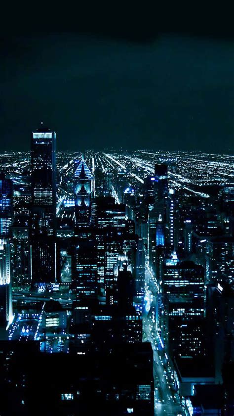 Download Blue Lights Chicago City Night Wallpaper
