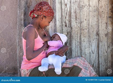 African Mother Breastfeeding Stock Photo Image Of Portrait Outdoors
