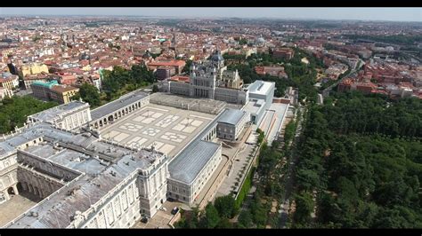 Aerial Drone Footage Of Royal Palace Of Madrid 2