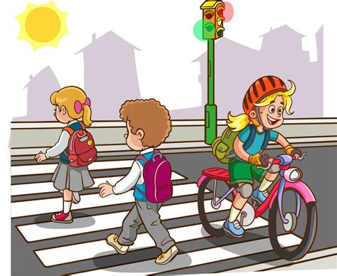 Student Children Crossing Pedestrian Crossing Going To School 26763749