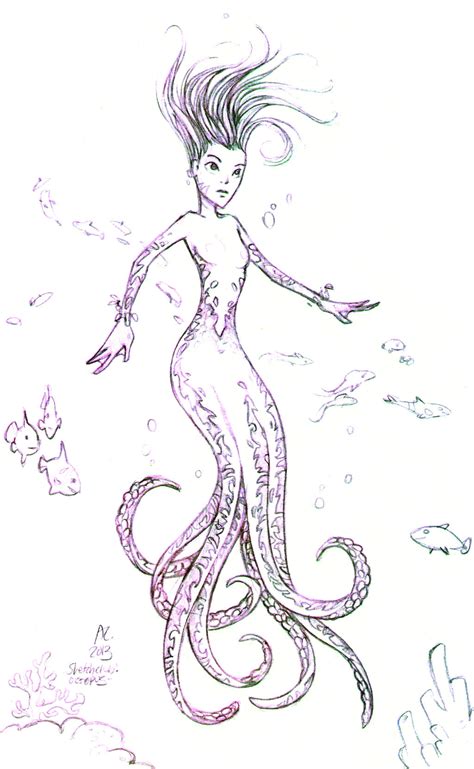 Mermaid Sketch By Alexi C On Deviantart