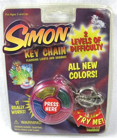 Simon Electronic Pink Keychain New 2000 Hasbro Vintage Collectible Toy