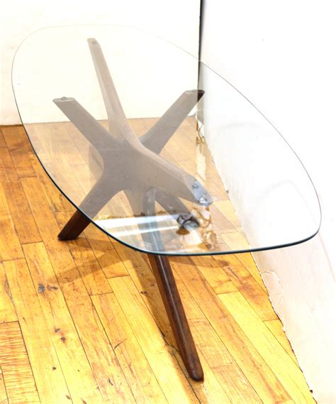 Adrian Pearsall Mid Century Modern Coffee Table With Glass Top At