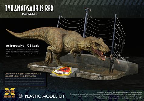 1 35 Scale Exclusive Jurassic Park Tyrannosaurus Rex Plastic Model Kit