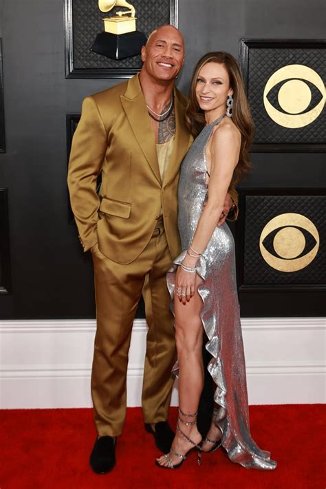 dwayne johnson and lauren hashian at the 2023 grammys celebrity couples at the grammys 2023