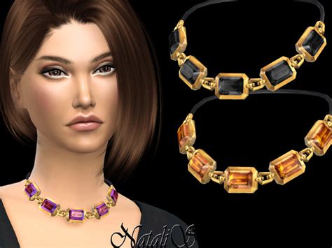 Octagon Crystals Necklace By Natalis At Tsr Sims 4 Updates