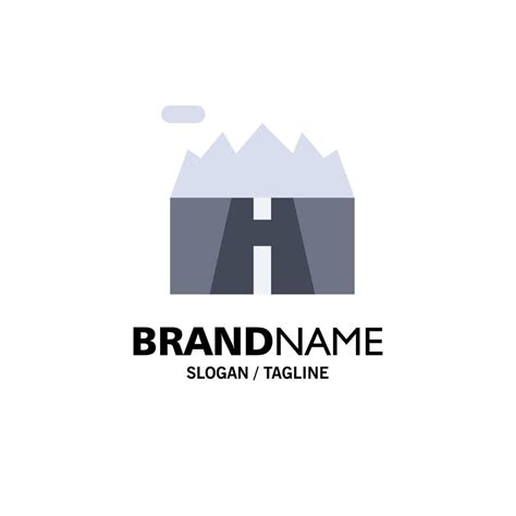 Landscape Mountains Scenery Road Business Logo Template Flat Color