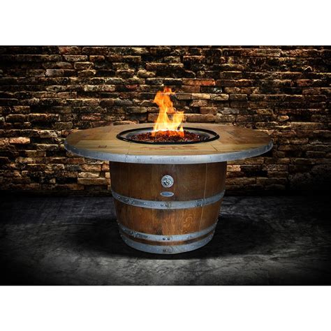 Vin De Flame Enthusiast Fire Pit Table Barrel Fire Pit Wine Barrel