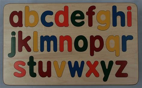 Identify uppercase and lowercase letters. Alphabet Puzzle Wooden with upper and lower case letters ...