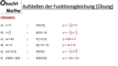 (gleichungen mit binomischen formeln lösen). Aufstellen der Funktionsgleichung - lineare Funktionen ...
