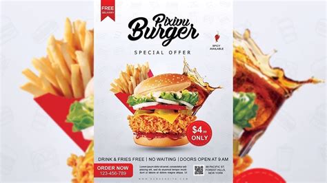 Burger Restaurant Flyer Design Photoshop Tutorial Psfreebies
