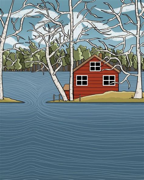 Lake House Art Print By Huber Ink Home Art Lake House Art Prints