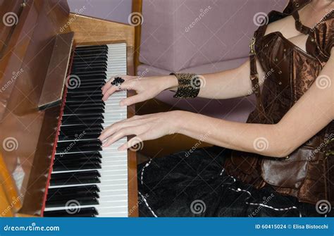 Sexy Woman Playing Piano Stock Images Photos