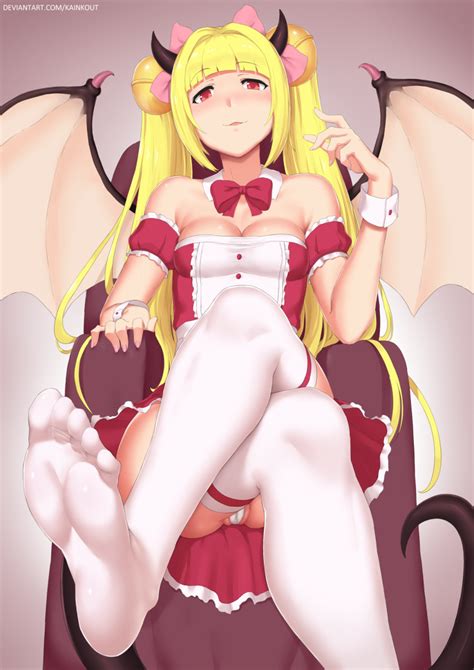 Rule 34 Ass Blonde Hair Blush Close Up Demon Demon Girl Demon Horns