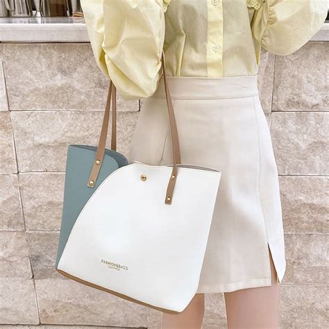 Shop Tote Bag Shopping Handbag Simple Ladies Shoulder Bag Handle Bag