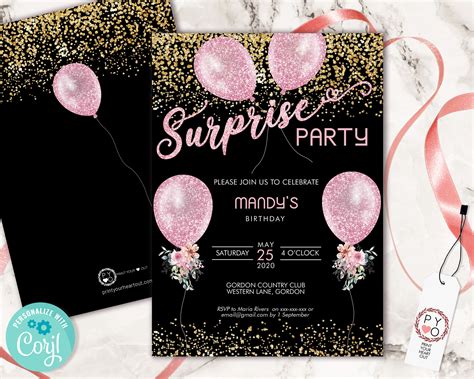 Pink Birthday Invitation Template Free