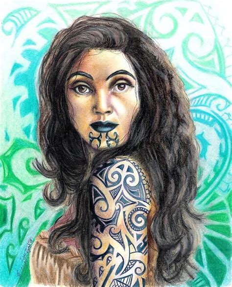 Maori Woman Drawing By Scarlett Royal Maori Woman Fine Art
