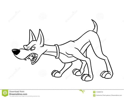 Desenhos Animados Animais Da Raiva Do Cão Da Agressão Ilustração Stock