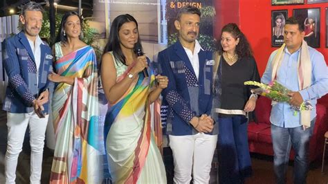 rahul dev and mugdha godse arrives for inauguration of society interiors and design youtube