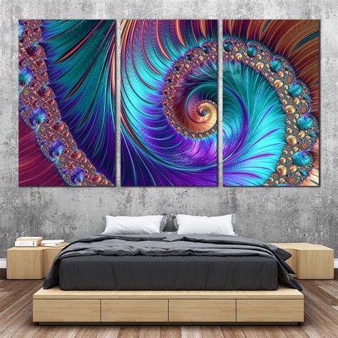 Abstract Infinity Canvas Wall Art Colorful Abstract Swirl 3 Piece Can