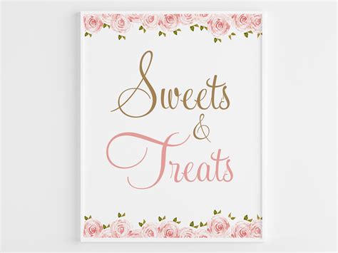 Sweets And Treats Sign Printable Treat Sign Desserts Table Etsy