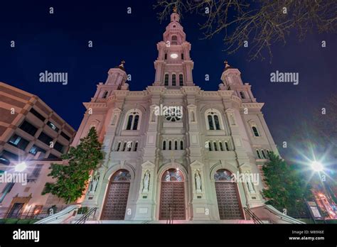 Night View Of The Historical Cathedral Of The Blessed Sacrament At