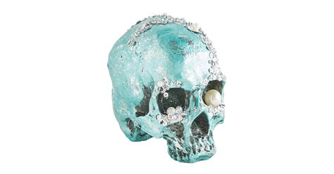 Bejeweled Turquoise Halloween Skull Bejeweled Halloween
