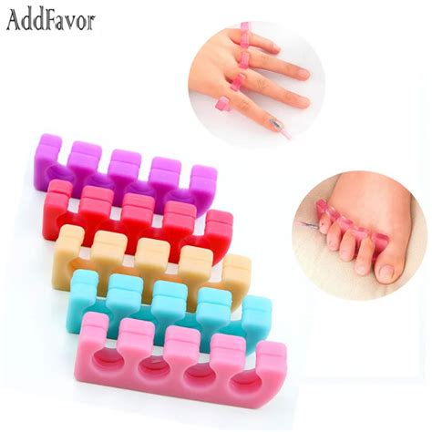 Addfavor 2pcs Soft Silicone Toe Finger Separator Tools Nail Pedicure