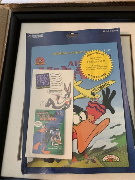 Daffy Duck Framed Usps Stamp Collection 1999 New In Original Box With