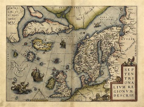 Orteliuss Map Of Northern Europe 1570 Stock Image C0043881