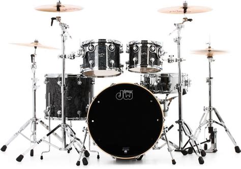 Dw Performance Series 4 Piece Shell Pack With 22 Inch Bass Drum Black Diamond Finishply