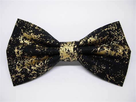 Black And Gold Bow Tie Splashes Of Gold On Black Pre Tied Bow Tie