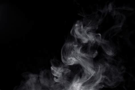 White Smoke On Black Background For Overlay Effect A Realistic Smoke