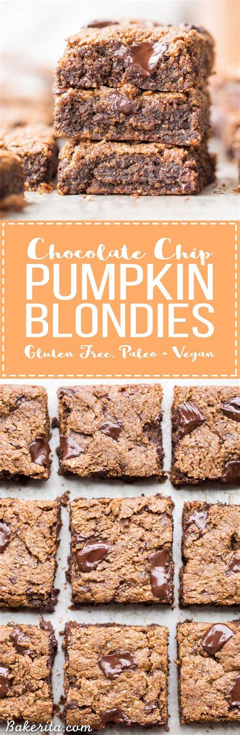 These Chocolate Chip Pumpkin Blondies Have A Super Chewy Fudgy Texture