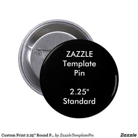 Custom Print 225 Round Pin Blank Template Custom Personalized Ts