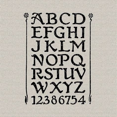 An Old Fashioned Alphabet Is Shown In Black Ink