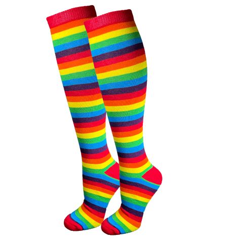 Rainbow Stripe Knee High Socks J 016