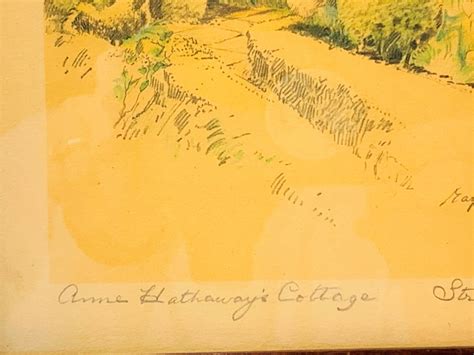 2 Vintage Colored Lithograph Print Anne Hathaways Cottage Etsy