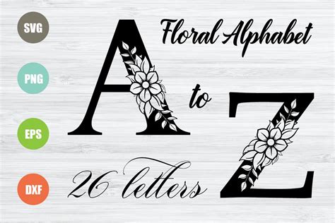 Floral Alphabet Svg 26 Letters 554057 Svgs Design Bundles