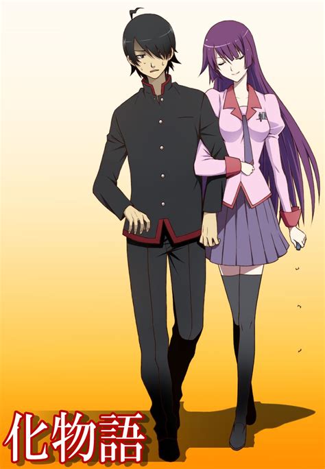 Koyomi Araragi And Senjougahara Hitagi Anime Casal Anime Casais Fofos