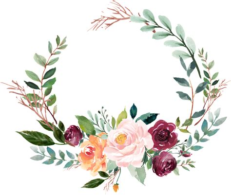 37 Floral Wreath Clipart Vector Collection