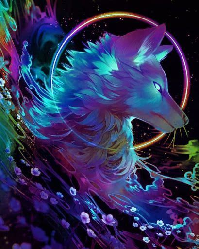 Rainbow Wolf Wolf Art Fantasy Mythical Creatures Art Wolf Spirit Animal