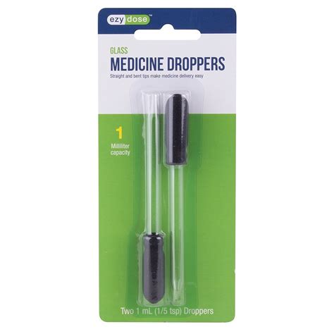 Medicine Dropper Ezy Dose Straight And Bent Tip Glass Droppers