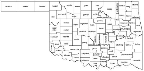 Oklahoma Map With County Lines Map